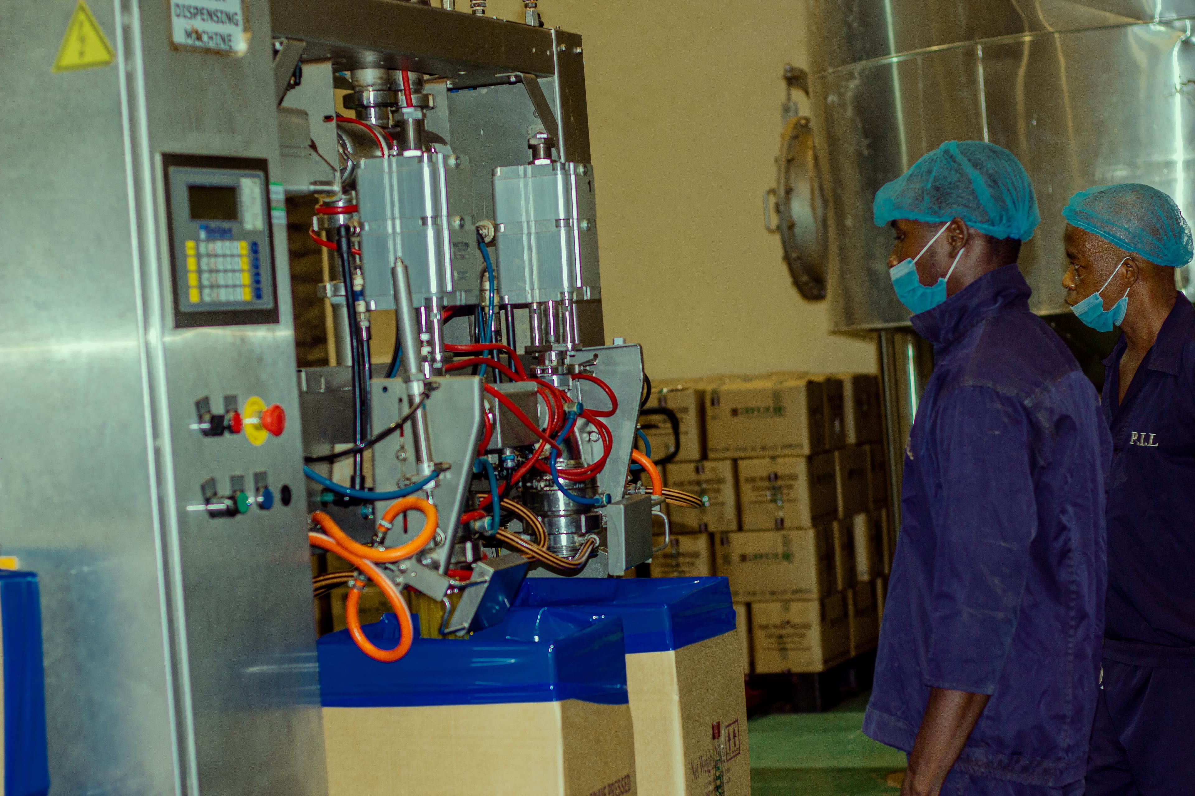 Food-safety team following sanitation controls